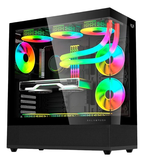 Gabinete Gamer Balam Rush Media Torre Tank Super Atx 3 Fan