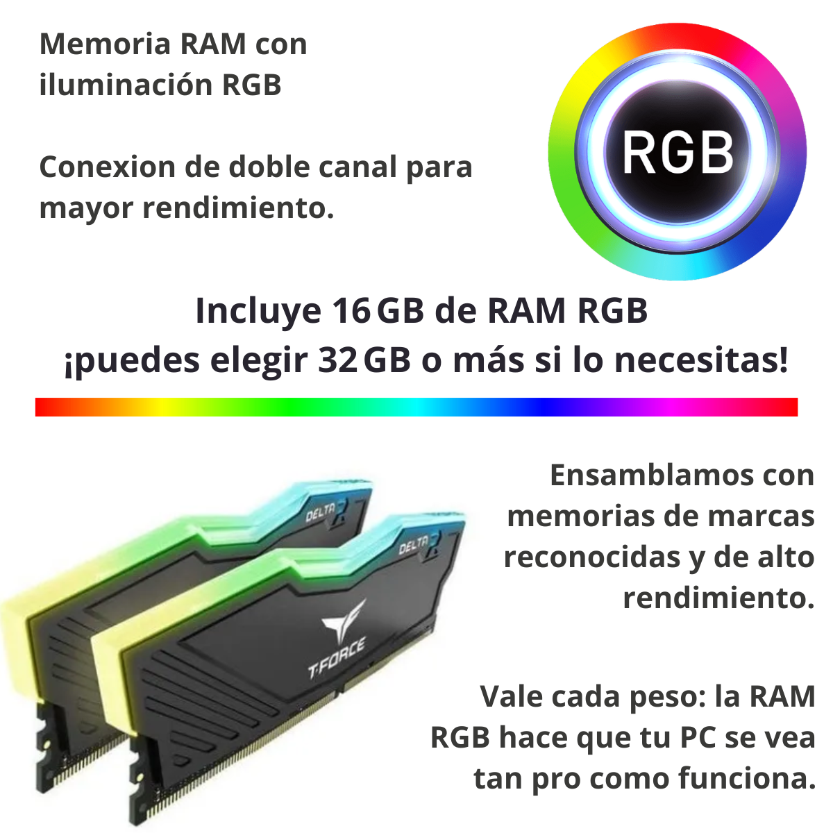 PC Gamer Lumetra Ryzen 7 5700G RAM RGB 1TB imagen 2