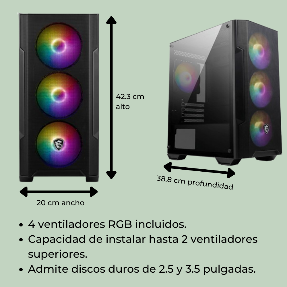 PC Gamer Lumetra Ryzen 7 5700G RAM RGB 1TB imagen 7